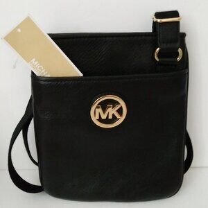 Michael Kors Fulton Black Cross-Body Leather